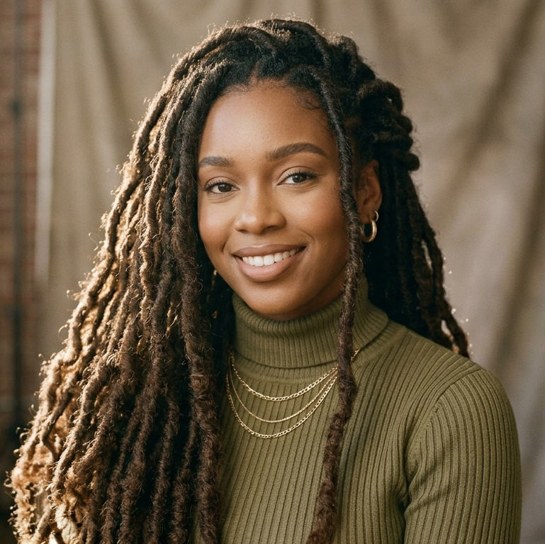 faux locs with afro kinky hair