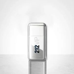Carolina Herrera 212 VIP Men Eau De Toilette 100ml sleek metallic silver block bottle with a magnetic cap for a premium boozy aromatic evening men's fragrance