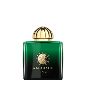 Amouage Epic Woman Eau De Parfum 100ml iconic emerald green glass bottle with a gold dome cap for a premium spicy floral oud women's fragrance