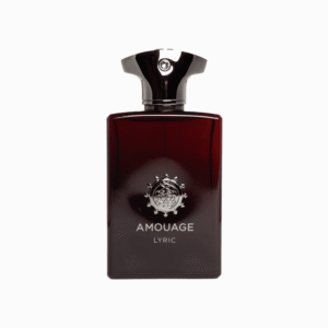 Amouage Lyric Man EDP For Men 100ml iconic deep crimson red glass bottle with a gold dagger cap for a premium spicy woody rose men's fragrance