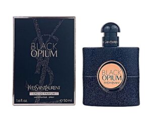 YSL Black Opium Eau De Parfum 90ml iconic black glitter bottle with a central pink glass window for a premium sweet coffee vanilla women's fragrance
