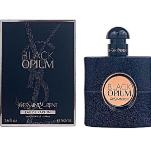 YSL Black Opium Eau De Parfum 90ml iconic black glitter bottle with a central pink glass window for a premium sweet coffee vanilla women's fragrance