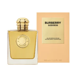 Burberry Goddess Intense EDP 100ml elegant square glass bottle with a gold medallion and dark amber liquid for a premium warm vanilla women's fragrance