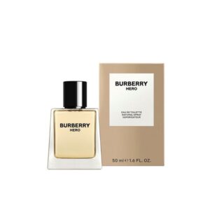 Burberry Hero Eau de Toilette 100ml clear glass bottle shaped like a horse's hoof for a premium fresh woody men's fragrance