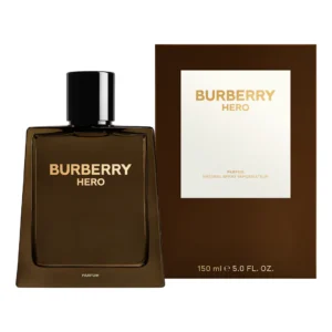 Burberry Hero Parfum 100ml heavy dark glass bottle shaped like a horse's hoof for a premium intense resinous woody men's fragrance