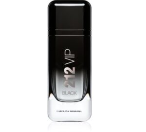 Carolina Herrera 212 VIP Black Eau De Parfum 100ml sleek gradient black monolithic bottle with a magnetic cap for a premium boozy vanilla evening men's fragrance
