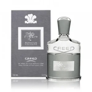 Creed Aventus Cologne Eau de Parfum 100ml clear glass bottle with grey label for a premium fresh citrus and woody men's fragrance