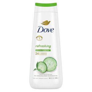 Dove shower gel refreshing cucumber and green tea 500ml body wash bottle for fresh skin