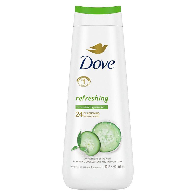 Dove shower gel refreshing cucumber and green tea 500ml body wash bottle for fresh skin