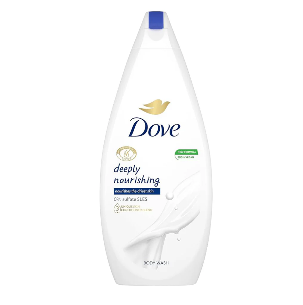 Dove shower gel deeply nourishing body wash bottle for extremely dry skin