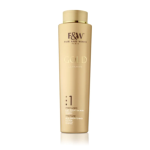 Fair & White Gold 1 Brightening AHA 350ml gold bottle for skin exfoliation and tone correction