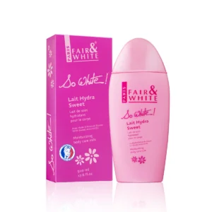 Fair & White So White Skin Brightening Lotion 500ml pink bottle for fading dark spots and achieving an even skin tone