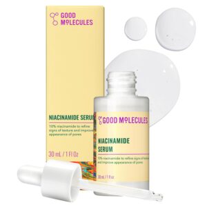 Good molecules niacinamide serum 10 percent bottle for refining pores and skin texture