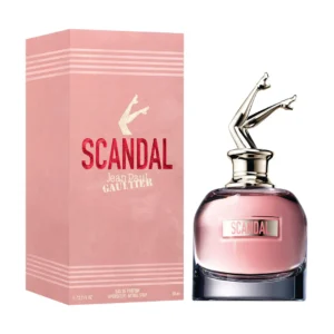 Jean Paul Gaultier Scandal Eau De Parfum 80ml glass bottle with iconic gold "legs" cap for a premium honey gourmand women's fragrance