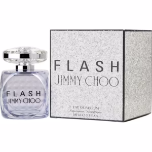 Jimmy Choo Flash EDP 100ml pale violet faceted glass bottle resembling a flashbulb for a premium sparkling white floral women's fragrance