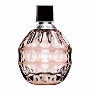 Jimmy Choo Signature Eau de Parfum 100ml textured Murano glass inspired spherical bottle with a black cube cap for a premium fruity chypre women's fragrance