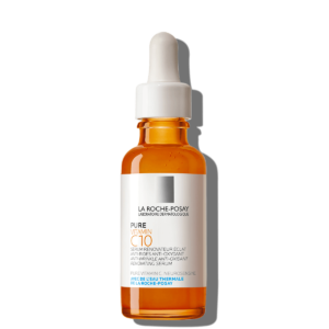 La Roche-Posay Pure Vitamin C 10 Serum 30ml orange bottle with dropper for skin brightening and anti-aging