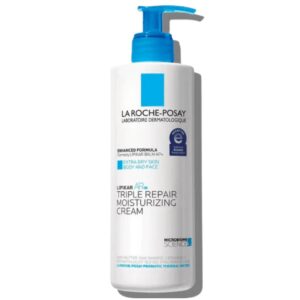 La Roche-Posay Triple Repair Moisturizing Cream large pump bottle for dry sensitive face and body skin