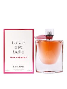 Lancome La Vie est Belle Intensement EDP 100ml iconic glass bottle with a fuchsia ribbon and vibrant pink liquid for a premium sweet vanilla women's fragrance