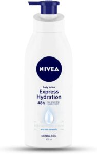 NIVEA Express Hydration body lotion pump bottle for fast absorbing everyday moisture