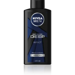 NIVEA Men Deep Impact body lotion 400ml pump bottle with black carbon