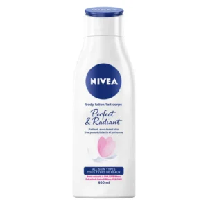 NIVEA Perfect and Radiant body lotion 400ml pump bottle for even skin tone and glowing skin