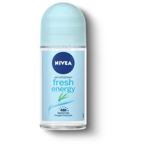 Nivea Fresh Energy roll on anti perspirant 50ml bottle with lemongrass for sweat and odor protection