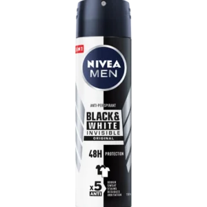 Nivea Men Black & White Invisible Deodorant spray aerosol can for men anti stain sweat protection