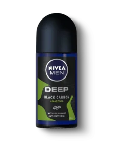 Nivea Men Deep Amazonia roll on anti perspirant 50ml bottle with black carbon for sweat protection