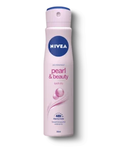 Nivea Pearl and Beauty Deodorant Spray Anti Perspirant aerosol can with pearl extracts for smooth underarms