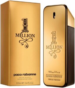 Paco Rabanne 1 Million Eau de Toilette 100ml legendary gold ingot bar bottle for a premium sweet spicy leather men's fragrance
