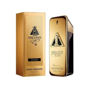 Paco Rabanne 1 Million Elixir Intense Parfum 100ml iconic gold ingot bottle with striking black triangle motif for a premium sweet vanilla men's fragrance