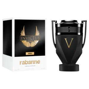 Paco Rabanne Invictus Victory Absolu Parfum 100ml dark trophy-shaped glass bottle for a premium amber woody men's fragrance
