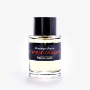 Frederic Malle Portrait of a Lady EDP 100ml iconic minimalist cylindrical glass bottle with a black cap for a premium niche dark rose patchouli fragrance