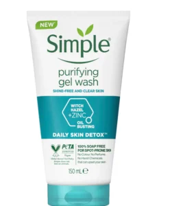 Simple Daily Skin Detox purifying gel facial wash 150ml tube for oily skin