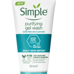Simple Daily Skin Detox purifying gel facial wash 150ml tube for oily skin
