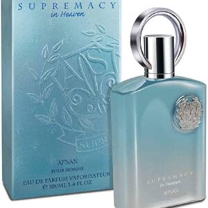 Afnan Supremacy in Heaven EDP 100ml blue frosted glass bottle for a premium fresh green men's fragrance