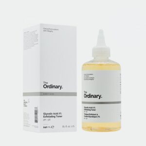 The Ordinary Glycolic Acid 7 percent exfoliating toner 240ml bottle for skin brightening and smoothing