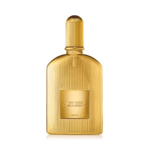 Tom Ford Black Orchid Parfum 100ml ribbed gold glass bottle for a premium boozy and earthy fragrance