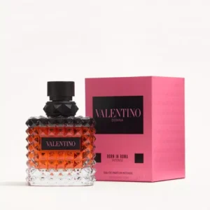 Valentino Donna Born in Roma Intense EDP 100ml black and pink gradient studded glass bottle for a premium sweet floral amber women's fragrance