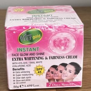 Veetgold instant face glow and shine face cream jar for radiant and luminous skin