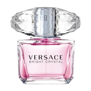 Versace Bright Crystal EDT 90ml pale pink glass bottle with diamond cut crystal cap for a premium fresh aquatic floral women's fragrance
