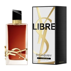YSL Libre Le Parfum 90ml heavy glass bottle with a gold Cassandre logo and dark fiery amber liquid for a premium warm spicy women's fragrance