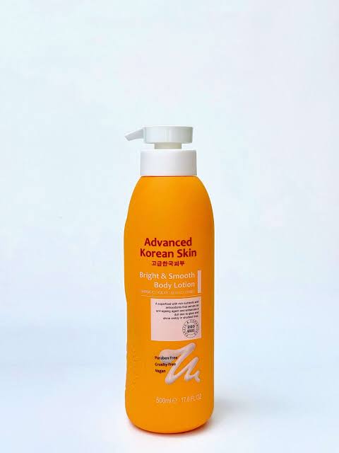 advanced Korean skin Bright and Smooth body lotion 500ml pump bottle