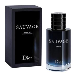 Dior Sauvage Parfum 100ml iconic dark midnight blue gradient glass bottle with a magnetic cap for a premium smooth woody vanilla men's fragrance