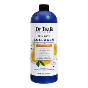 Dr Teal's Skin Therapy Milk Bath Collagen + Radiant Skin 32oz bottle for hydrating and glowing skin