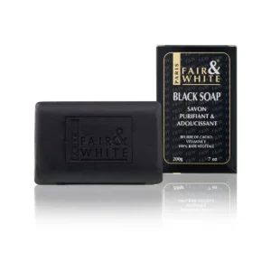 fair and white black soap purifying and softening 200g bar for acne prone skin