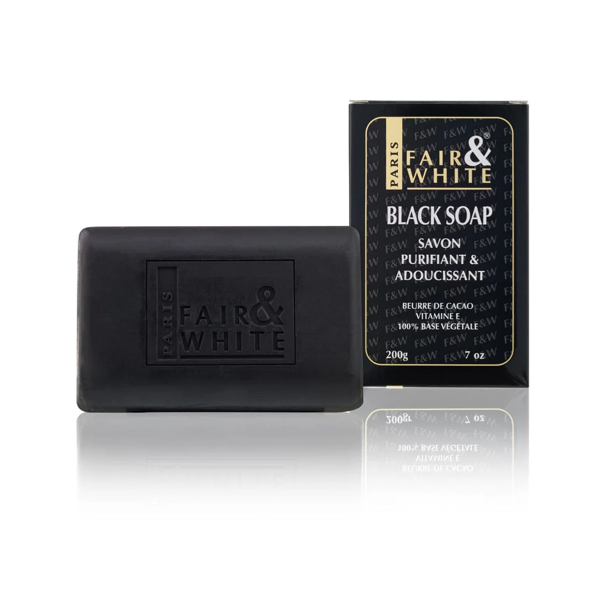 fair and white black soap purifying and softening 200g bar for acne prone skin