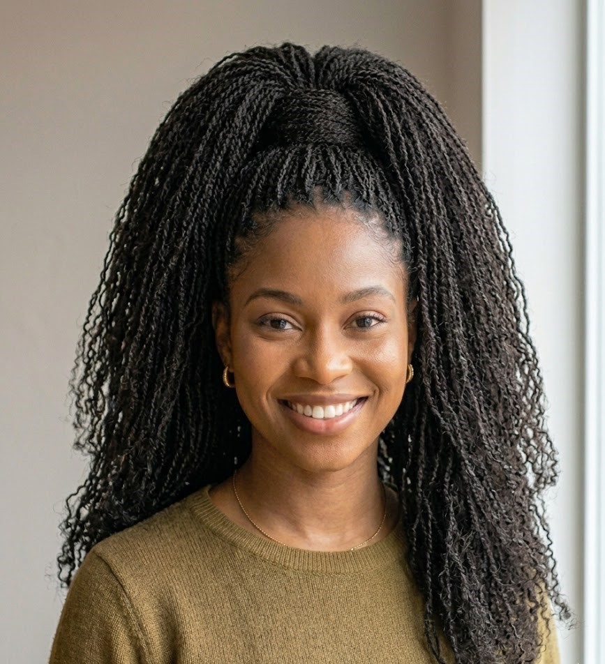 high ponytail micro twist