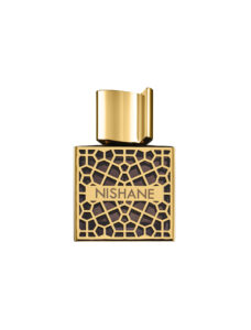 Nishane Nefs Extrait de Parfum 50ml luxurious heavy glass bottle with ornate gold detailing and cap for a premium niche amber vanilla unisex fragrance